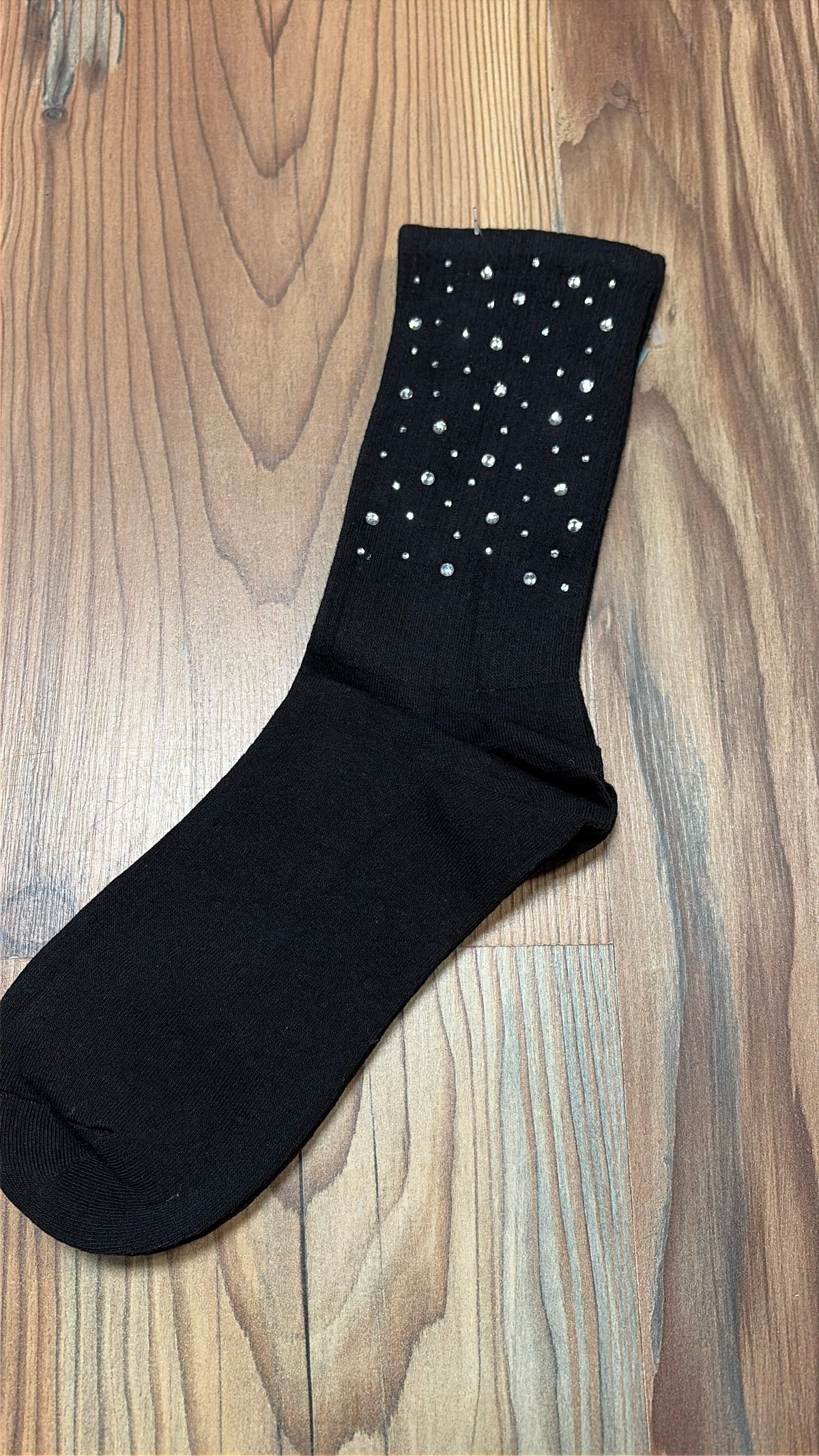 Black Rhinestone Socks