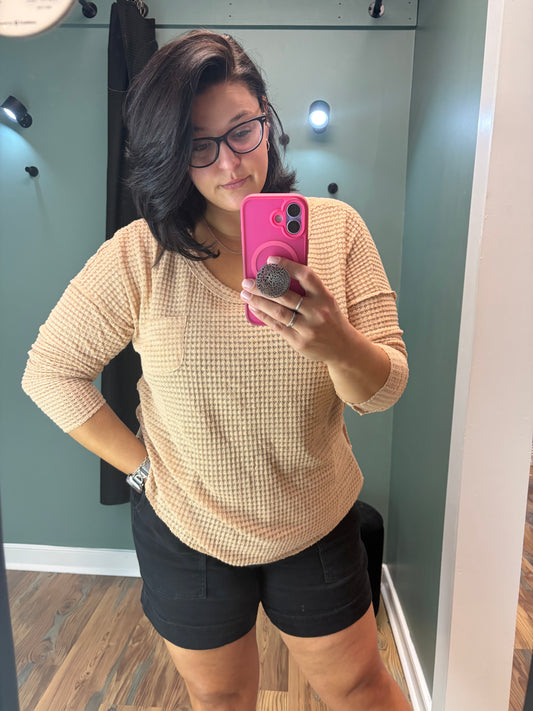 Tan Waffle Long Sleeve