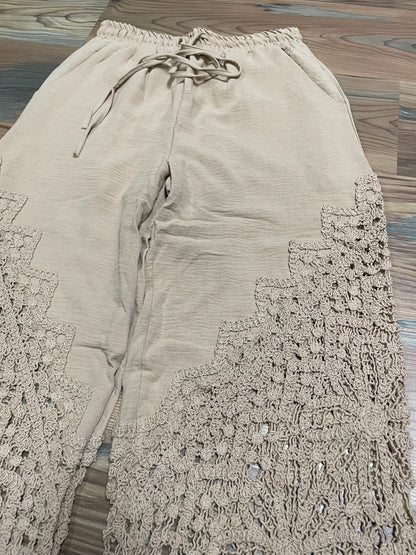Tan Crochet Pants