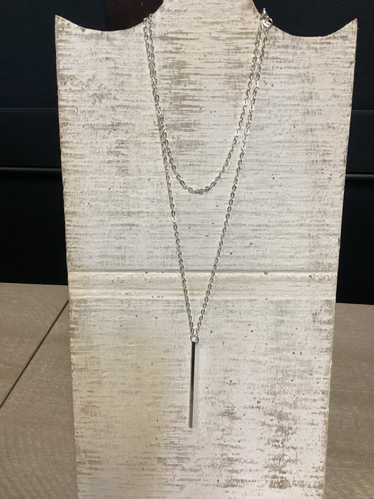 Sliver Cube Pendant Necklace