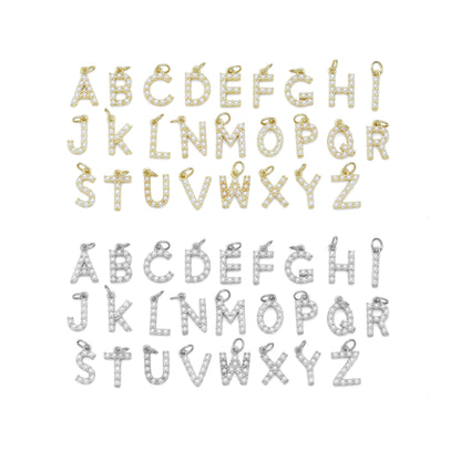 Gold/Silver Pearl Initial Charms