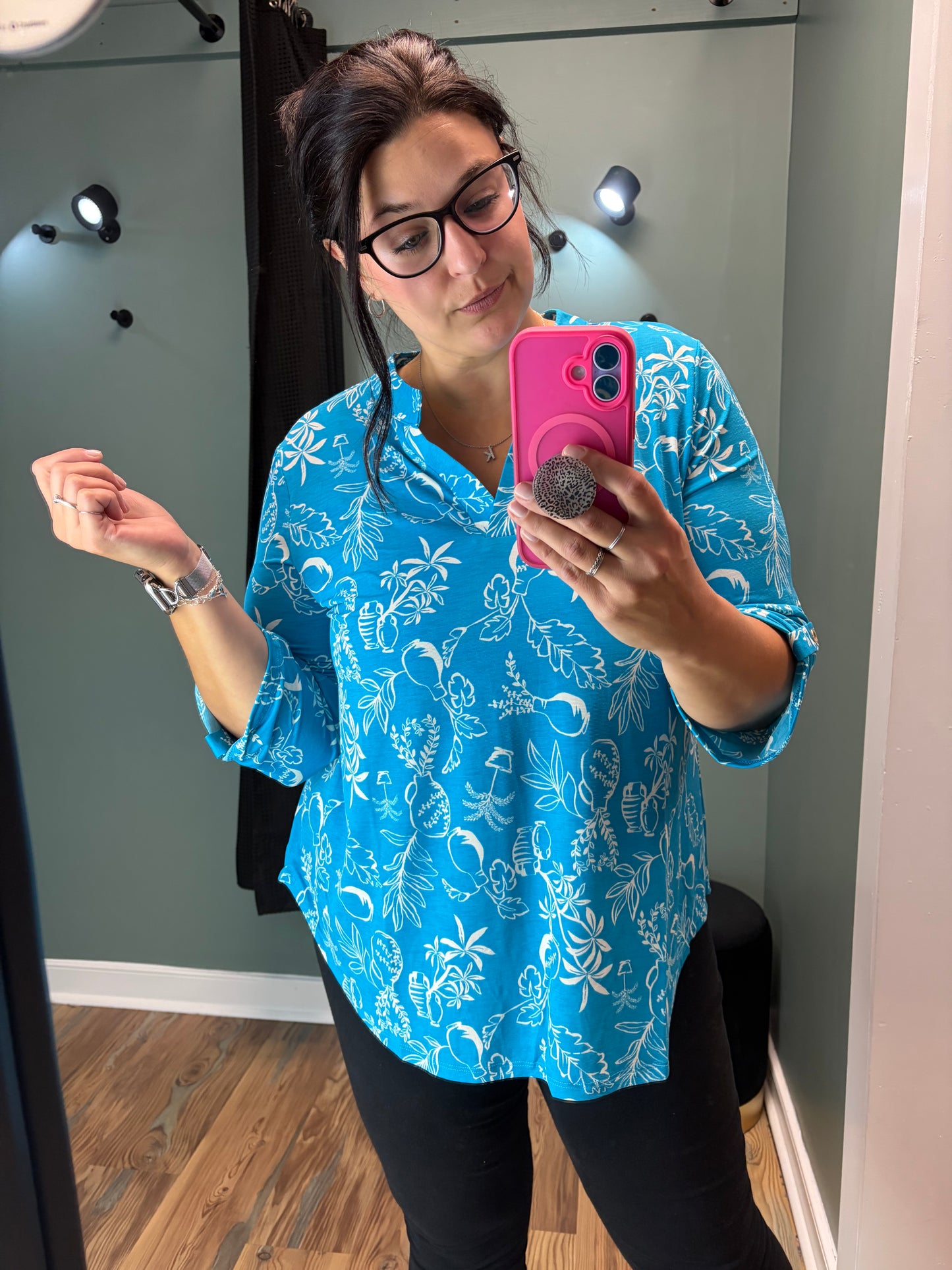 Blue 3/4 Dear Scarlett Blouse