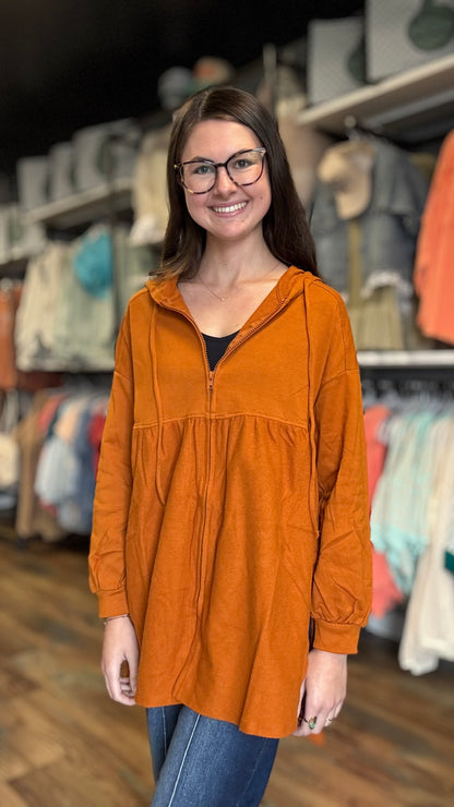 Burnt Orange Tunic Hoodie