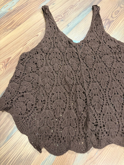 Chocolate Brown Crochet Tank One Size