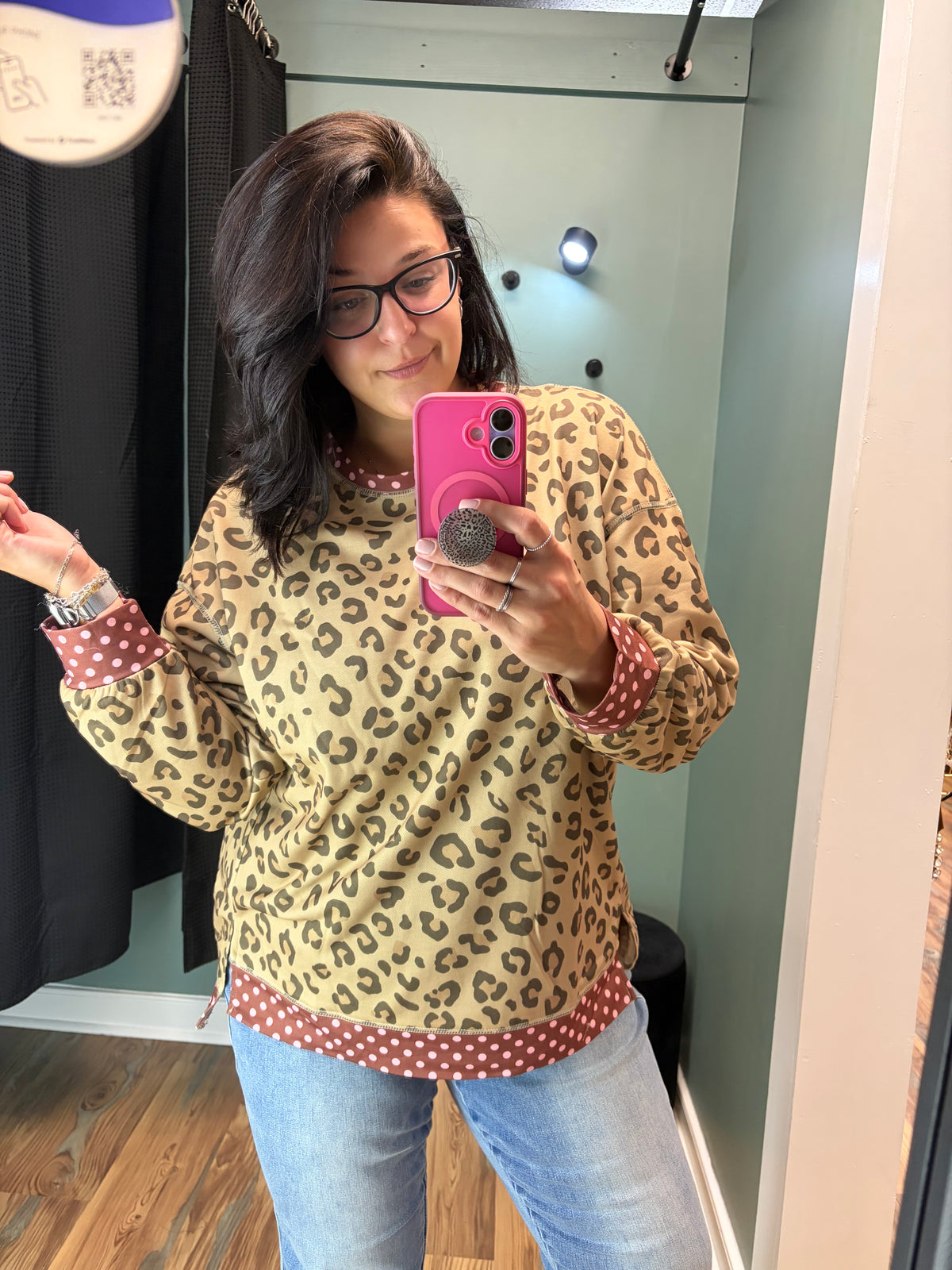Leopard Polka Dot Long Sleeve