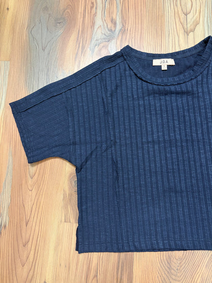 Ribbed Navy Star Top