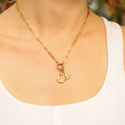 Circle Charm Paperclip Necklace