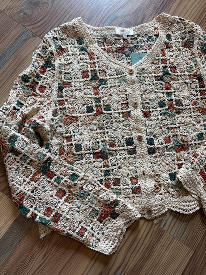 Autumn Cream Button Cardigan