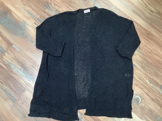 Black Open Knit Cardigan