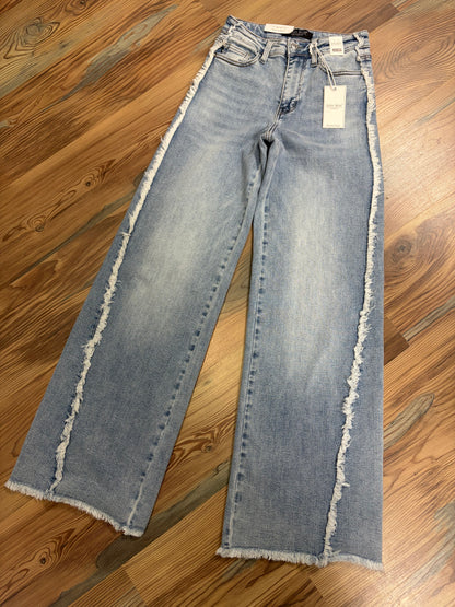 Judy Blue High Waist Light Wash Fray Seam