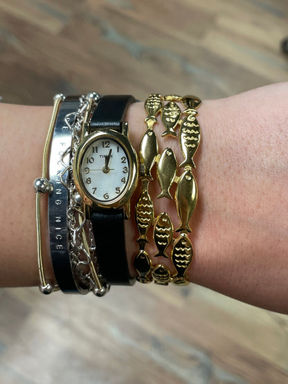 18k PVD Fish School Cuff