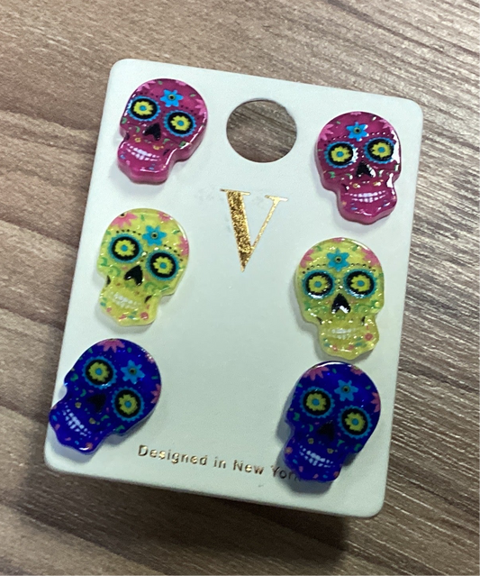 Day Of The Dead Stud Set