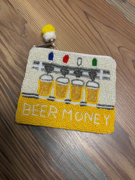 Beer Money Seed Bead Coin Purse