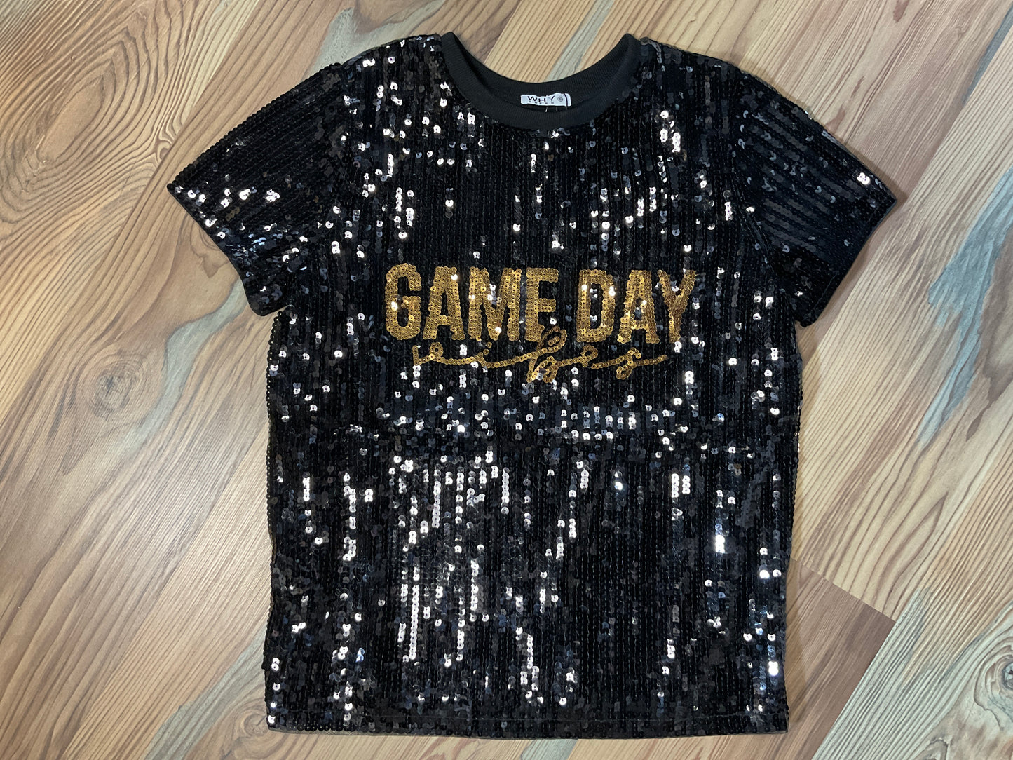 Gold Sequin Game Day Top