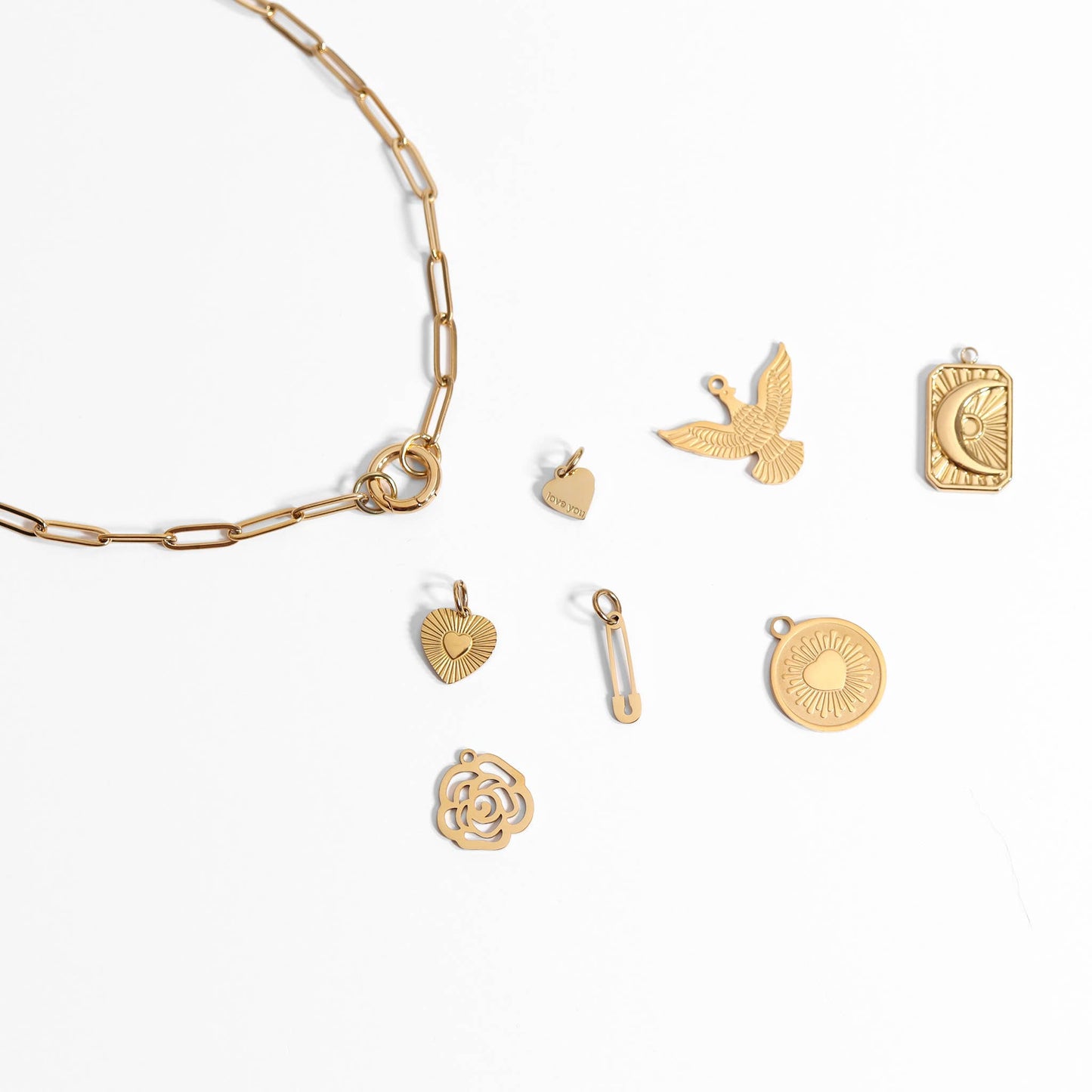 Circle Charm Paperclip Necklace