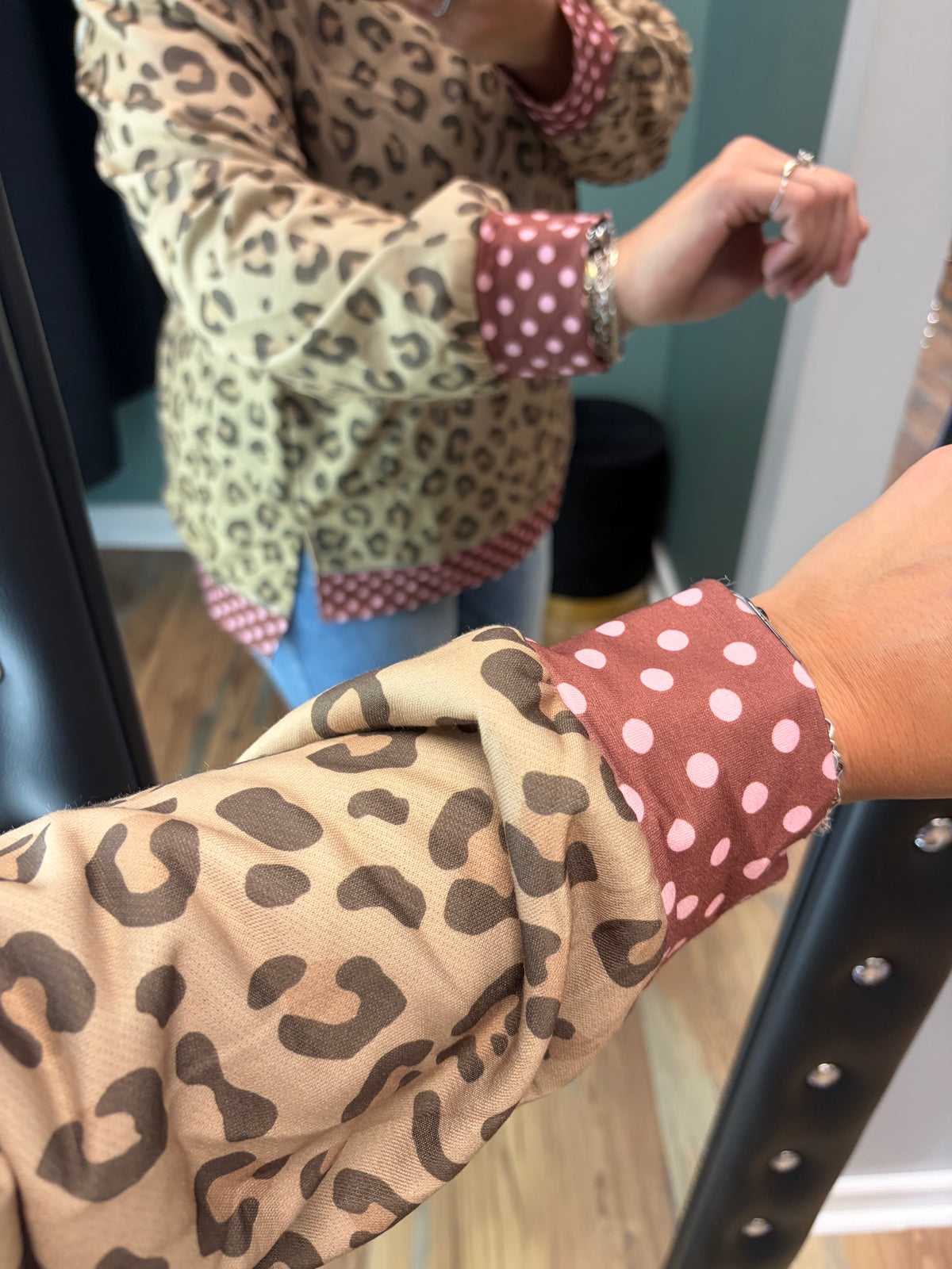 Leopard Polka Dot Long Sleeve