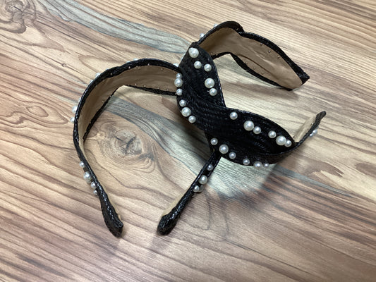 Black Woven Pearl Headband
