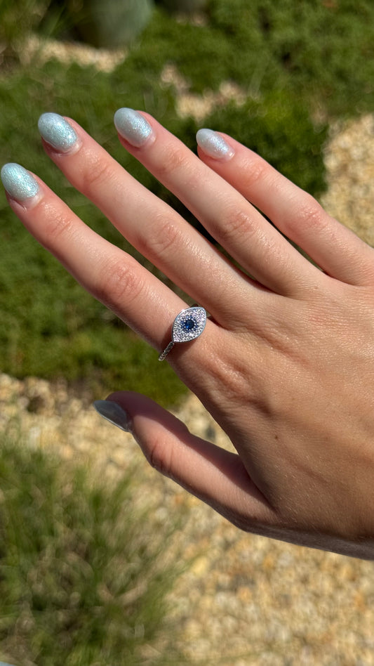 Sterling Evil Eye Fidget Ring