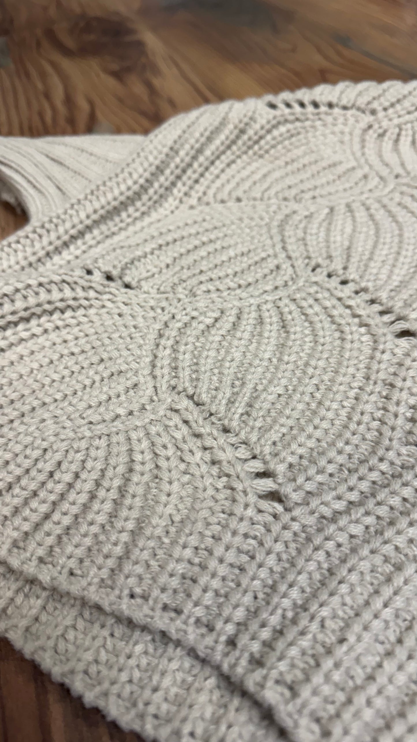 One Size Oatmeal Bat Wing Knit