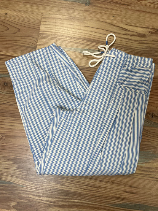 Blue White Striped Cotton Pants