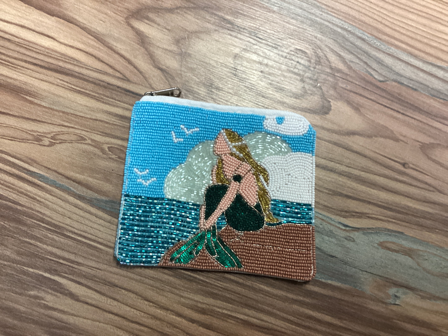 Mermaid Seed Bead Coin Purse