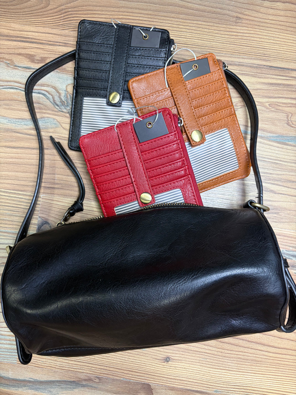 Black Barrel Shoulder Bag