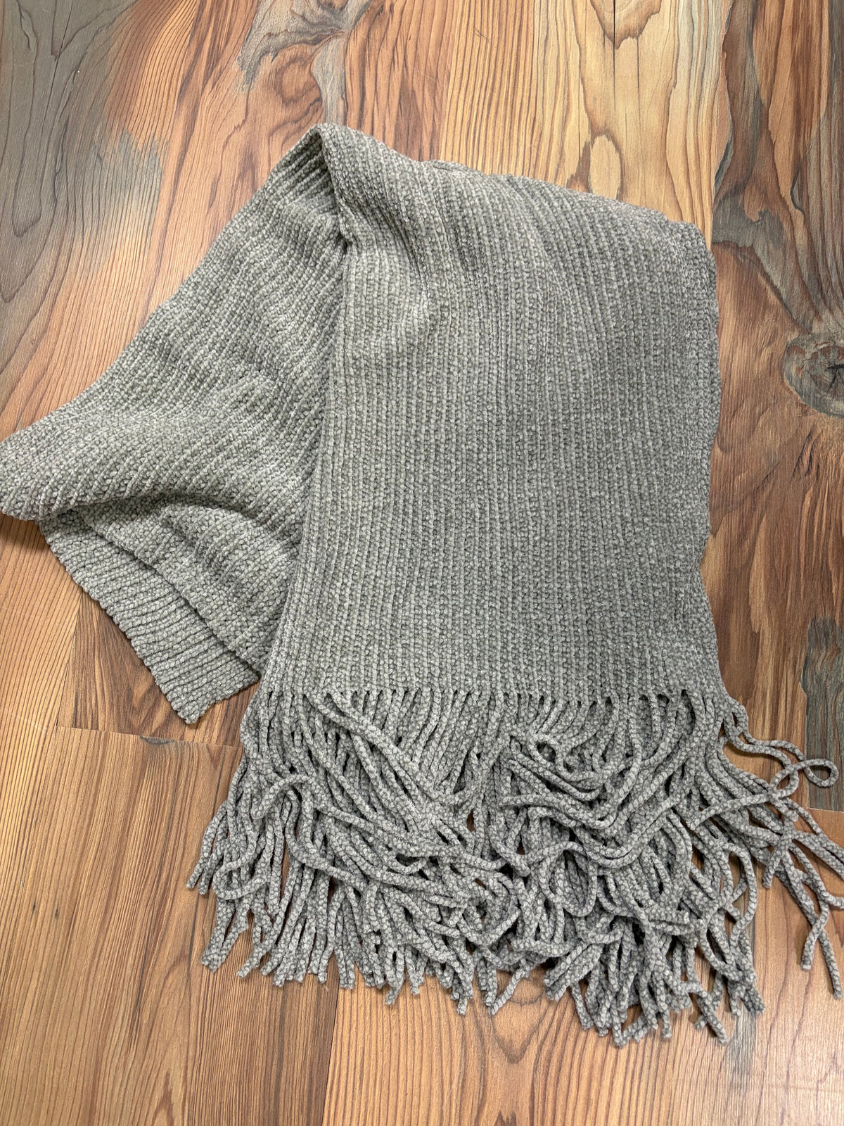 Grey Chenille Scarf