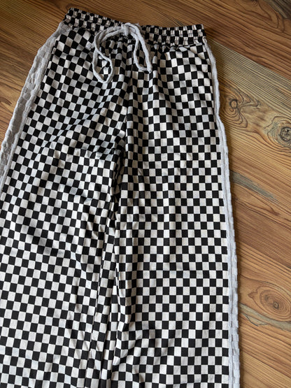 Grey Stripe Checkered Pants