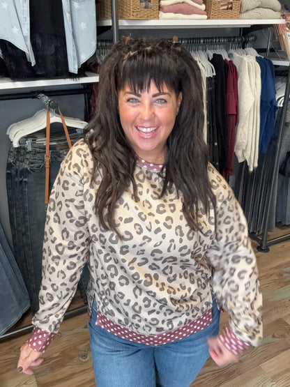 Leopard Polka Dot Long Sleeve