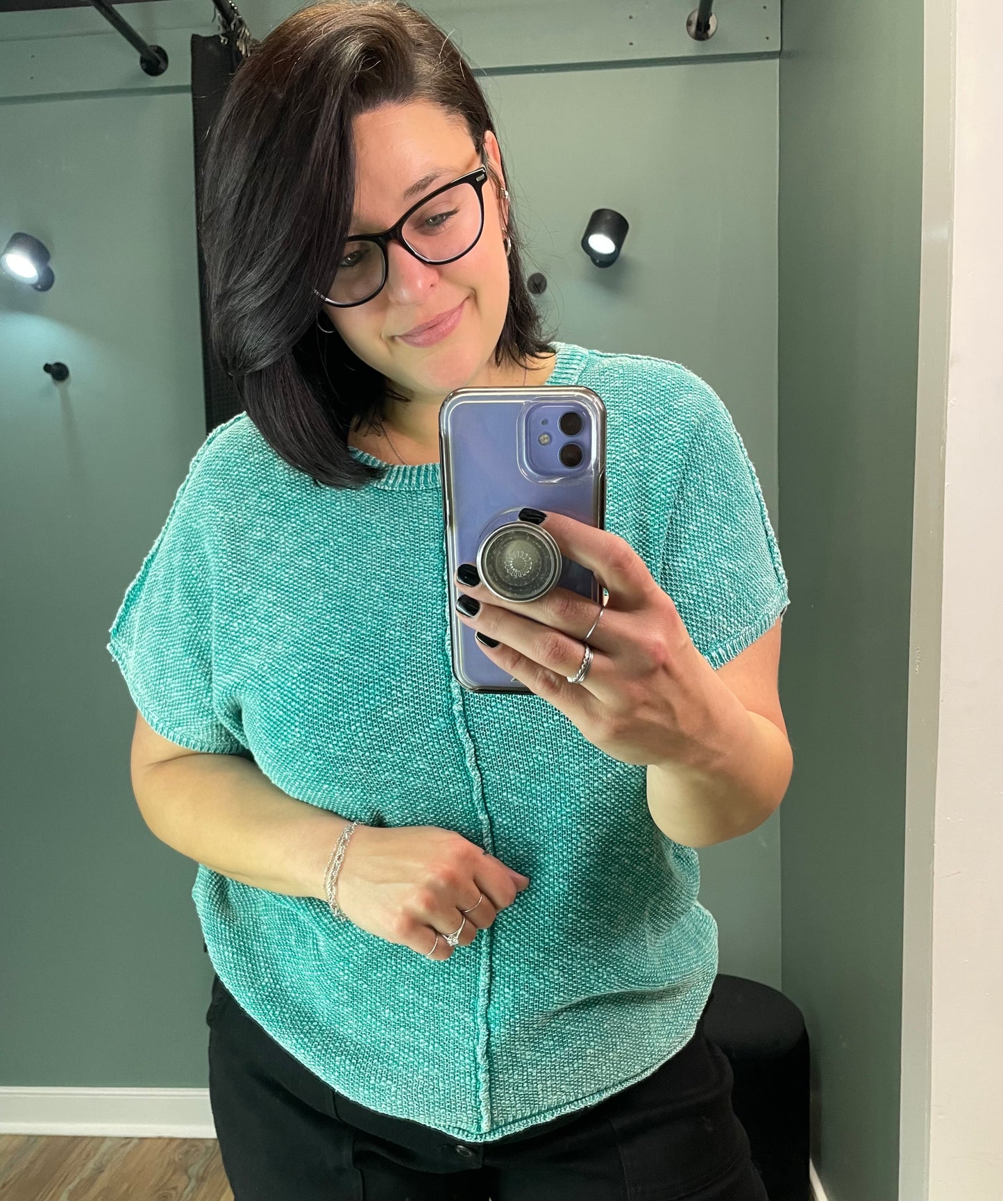 Teal Knit  Shirt