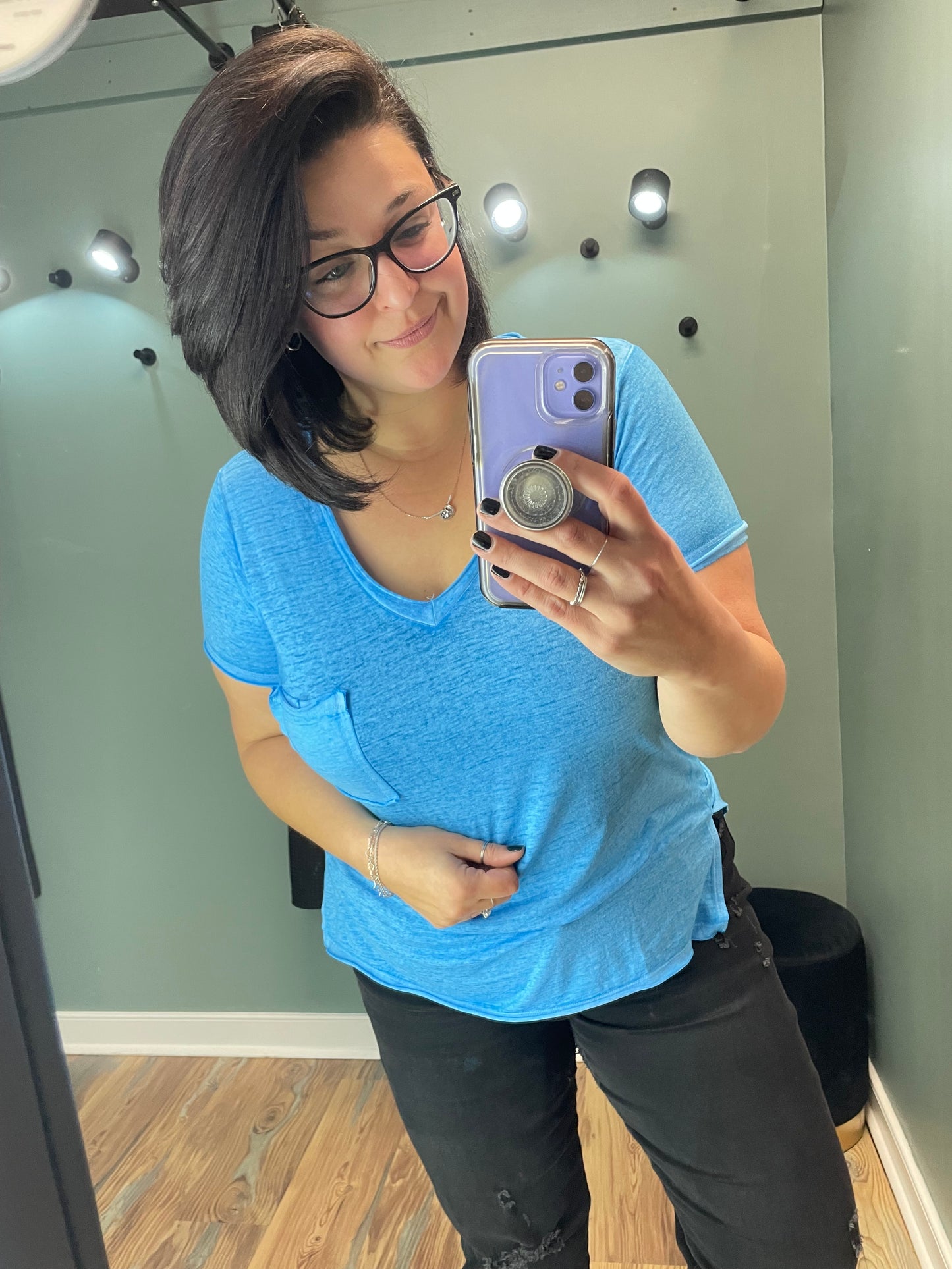 Ocean Blue Burn Out T