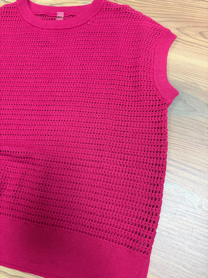 Magenta Open Knit