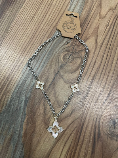 Opal Clover Chain Necklace