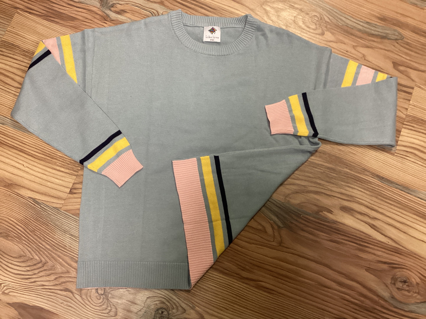 Light Blue Stripe Accent Knit