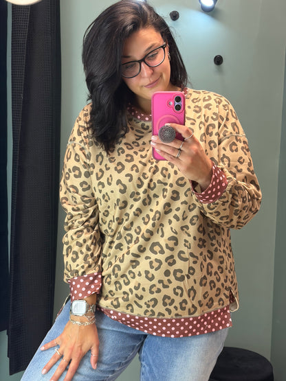 Leopard Polka Dot Long Sleeve