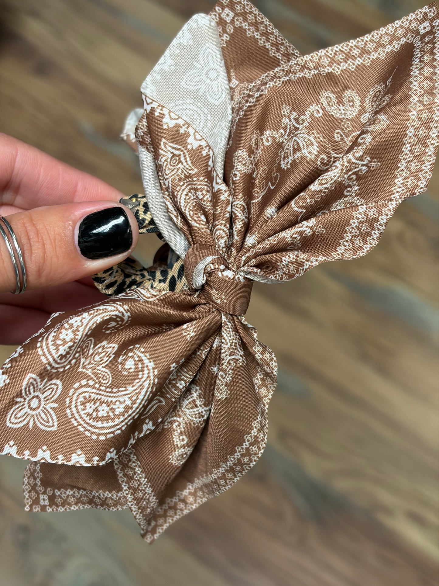 Brown Bandana Claw Clip