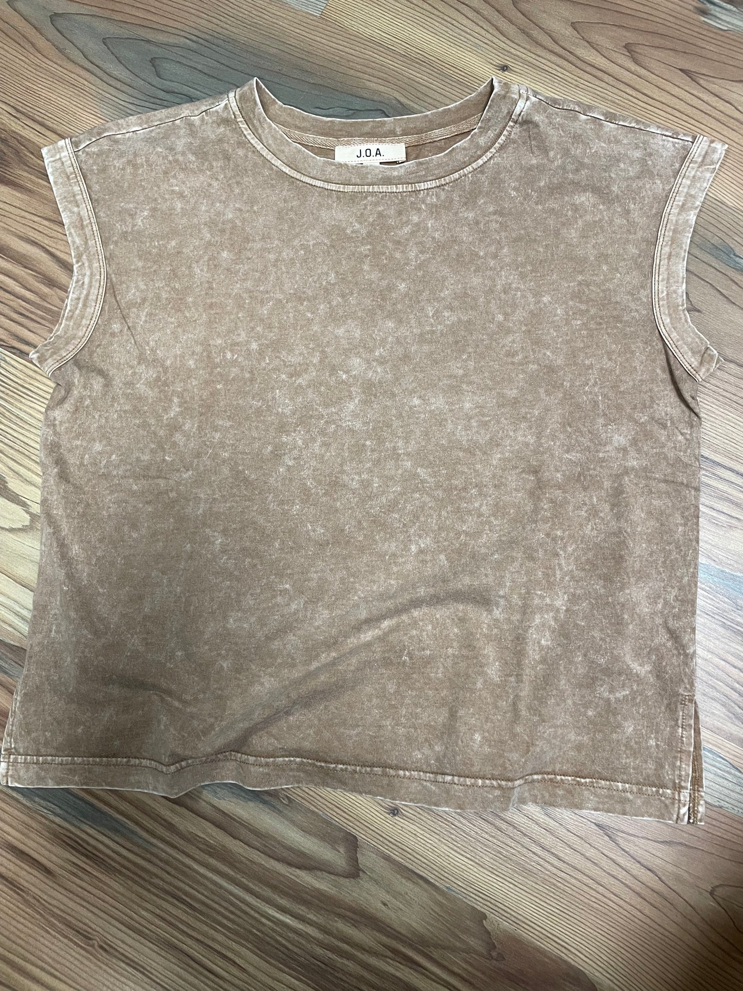 Washed Brown Cap Sleeve