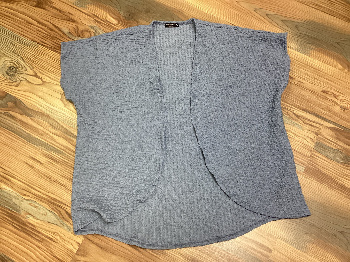 Blue Crinkle Open Cardi