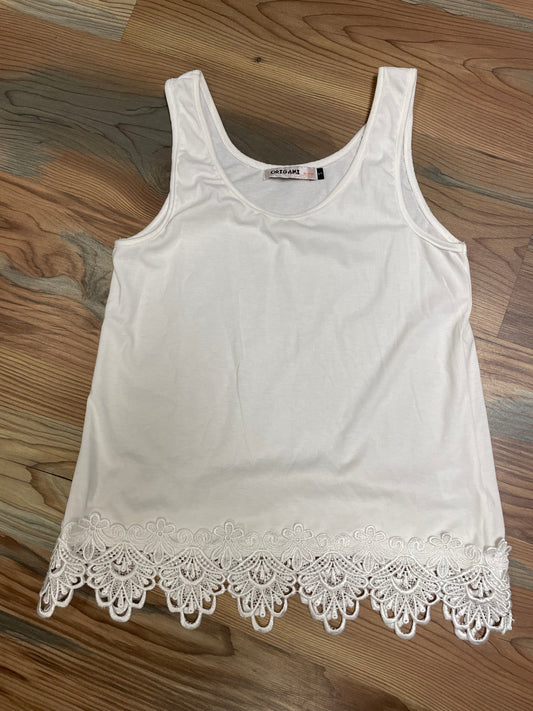 White Crochet Trim Tank