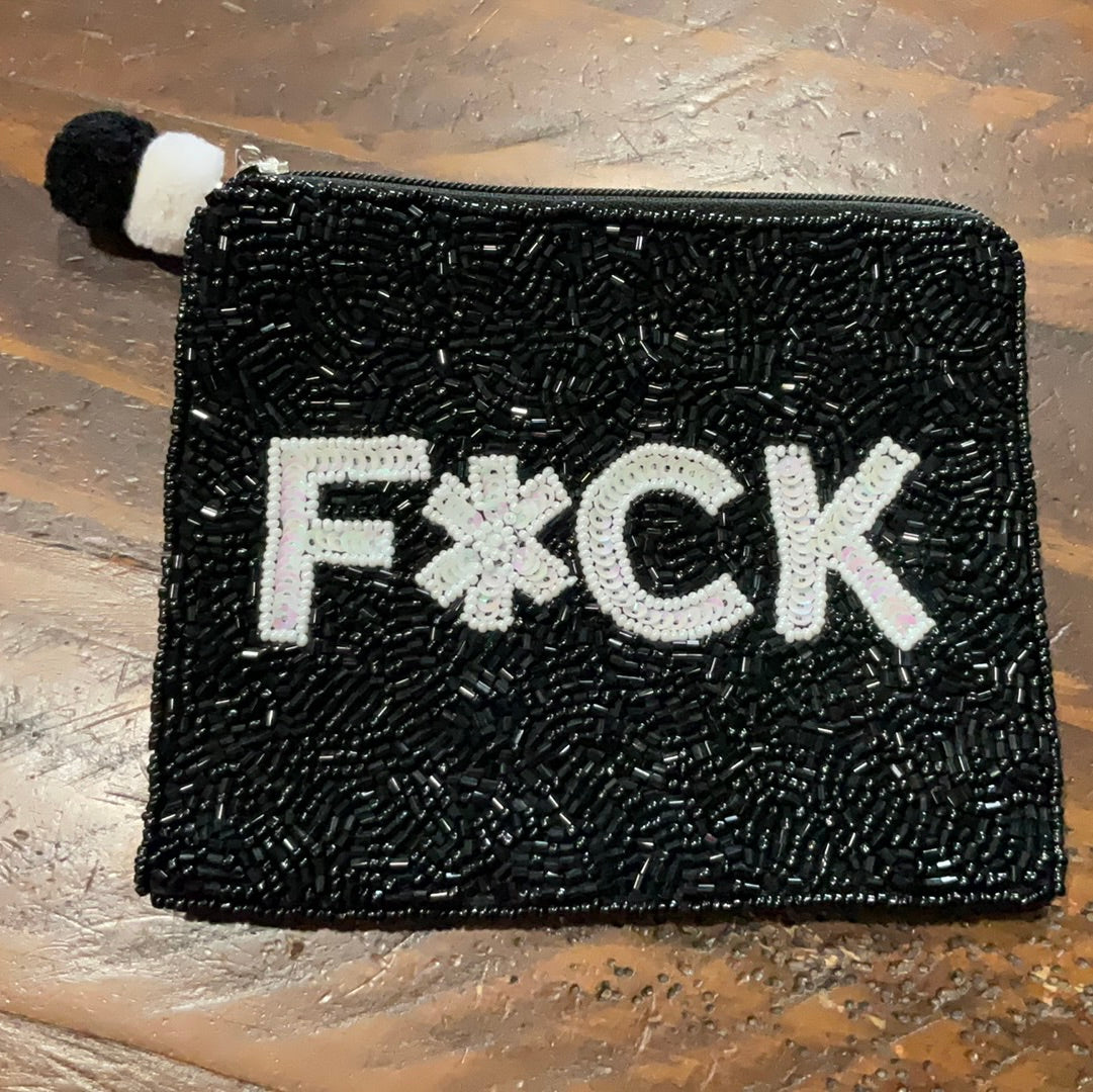 Fuck Seed Bead Coin Purse