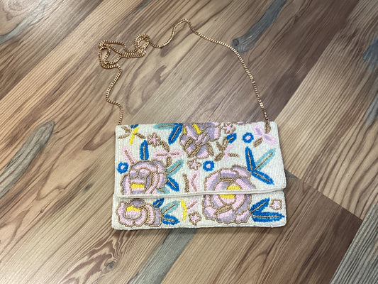 Large Floral Seed Bead Purse