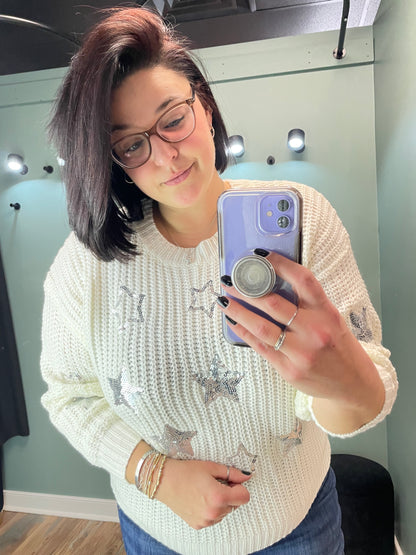 Off White Knit Star Sweater
