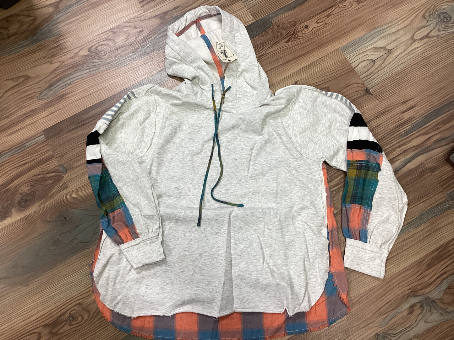 Grey Patchwork Hoodie