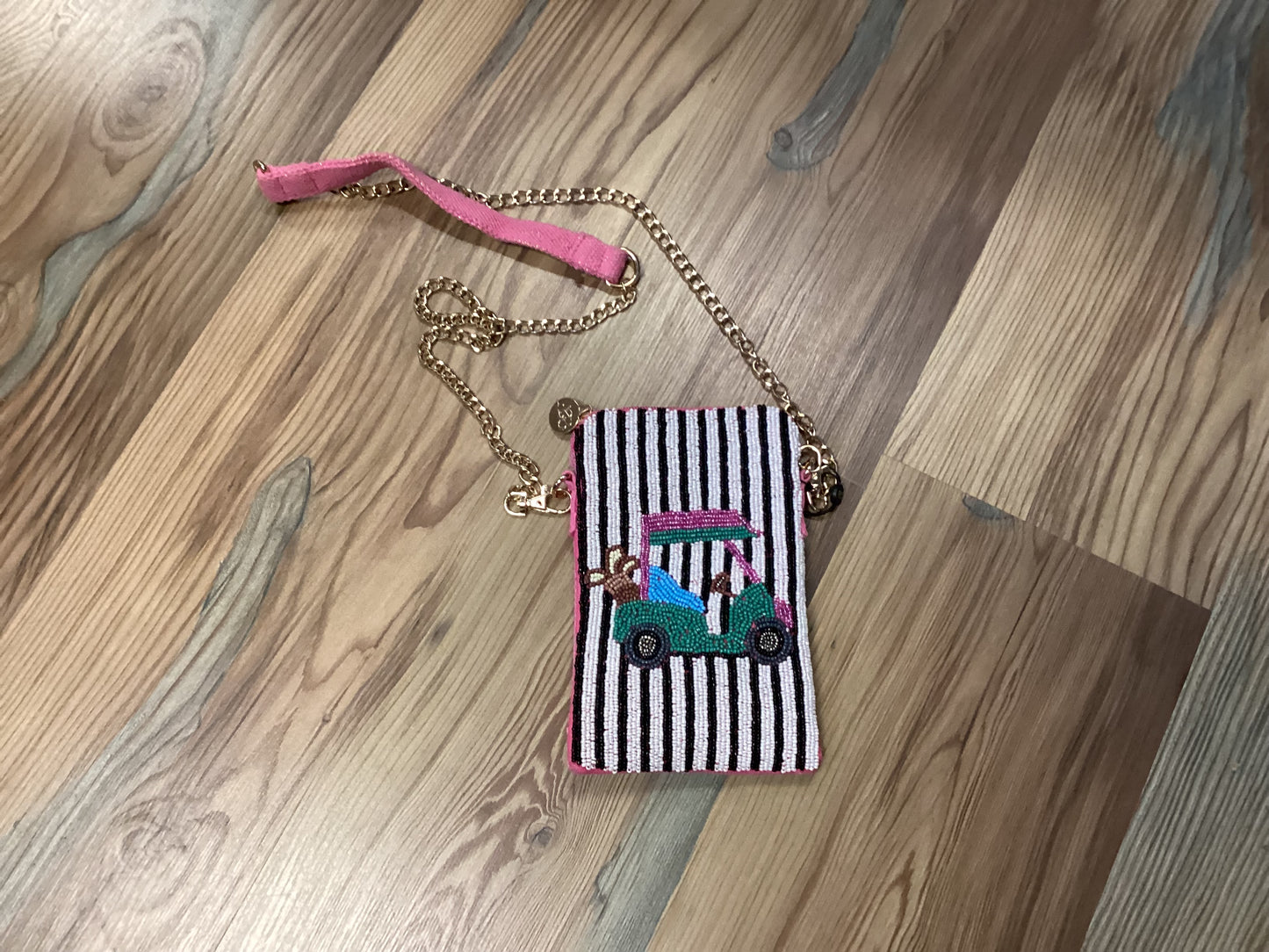 Golf Cart Beaded Crossbody