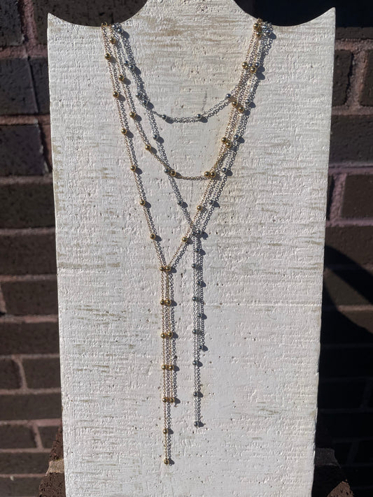 18K PVD Satellite Layered Necklace