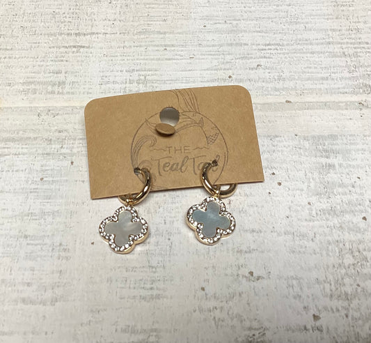 Gold Hoop Stone Clover