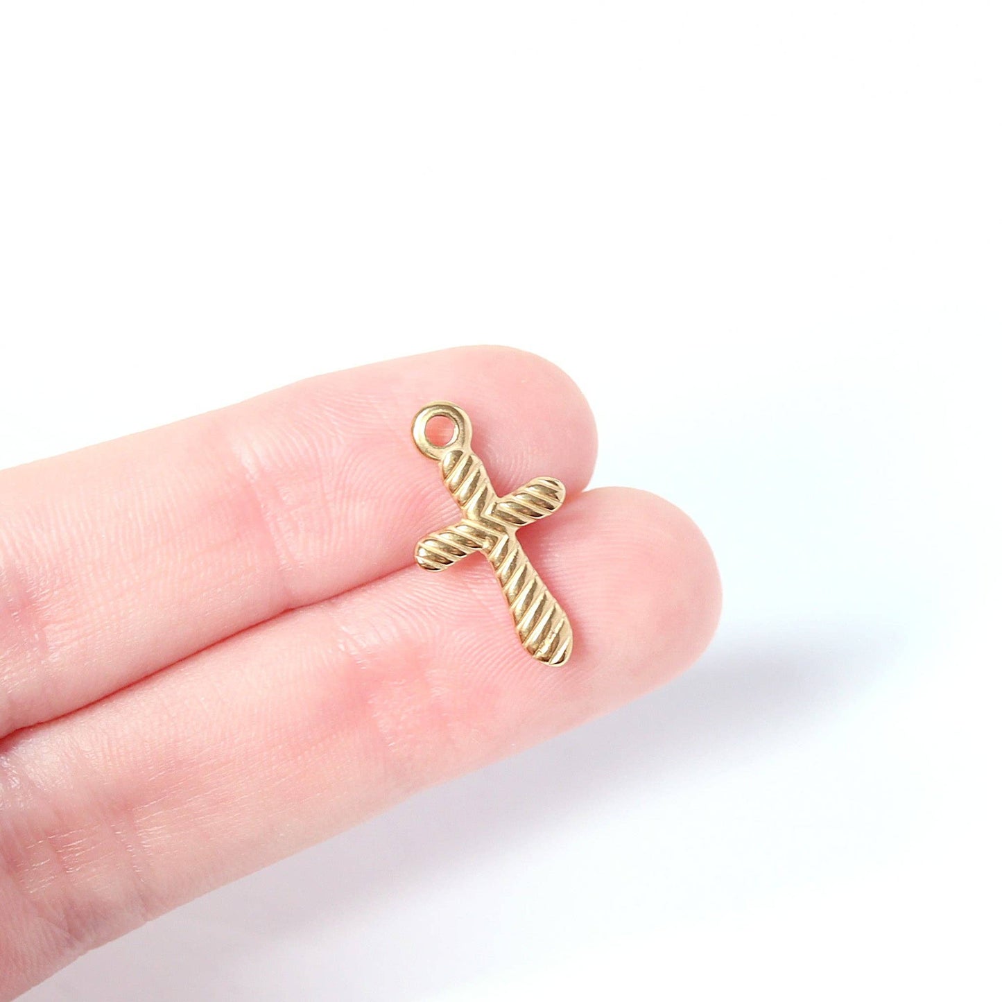Textured Cross Charm