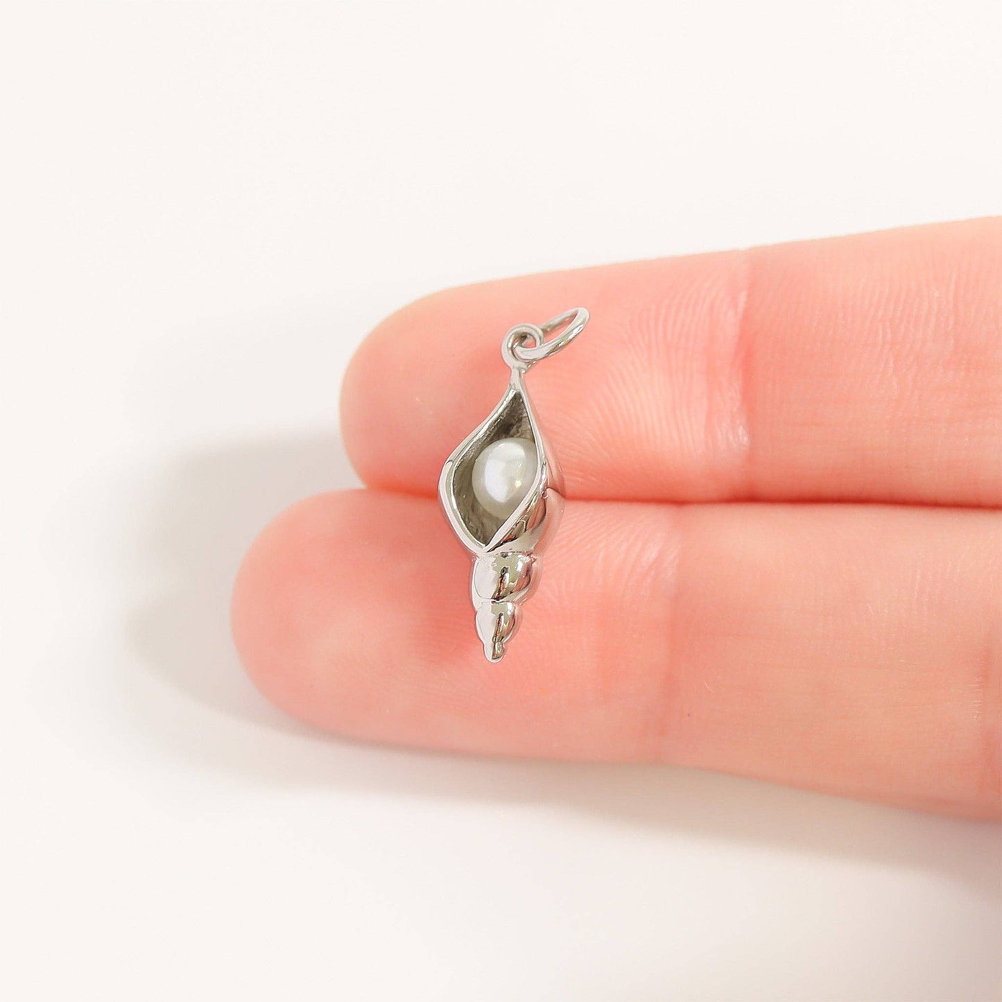 Conch Shell with Pearl Charm
