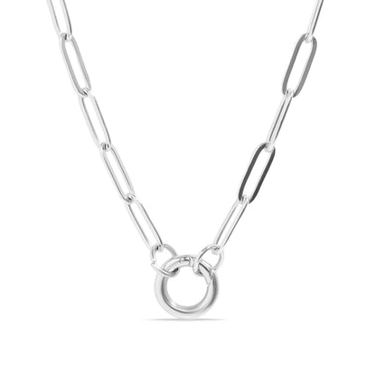 Circle Charm Paperclip Necklace