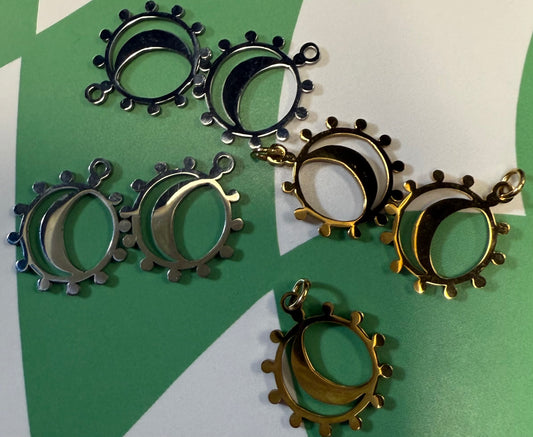 Half Moon Inside Circle Charm